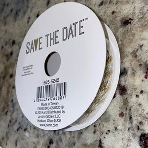 3mm x 15ft Gold and Pearl Ribbon